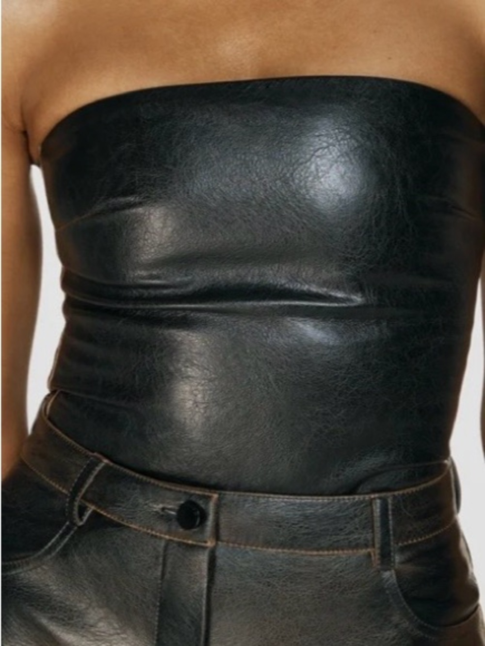 CultNaked Vegan Leather Bandeau Top -sz L
